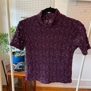 Purple Spiderweb Mesh Mockneck 🕸️